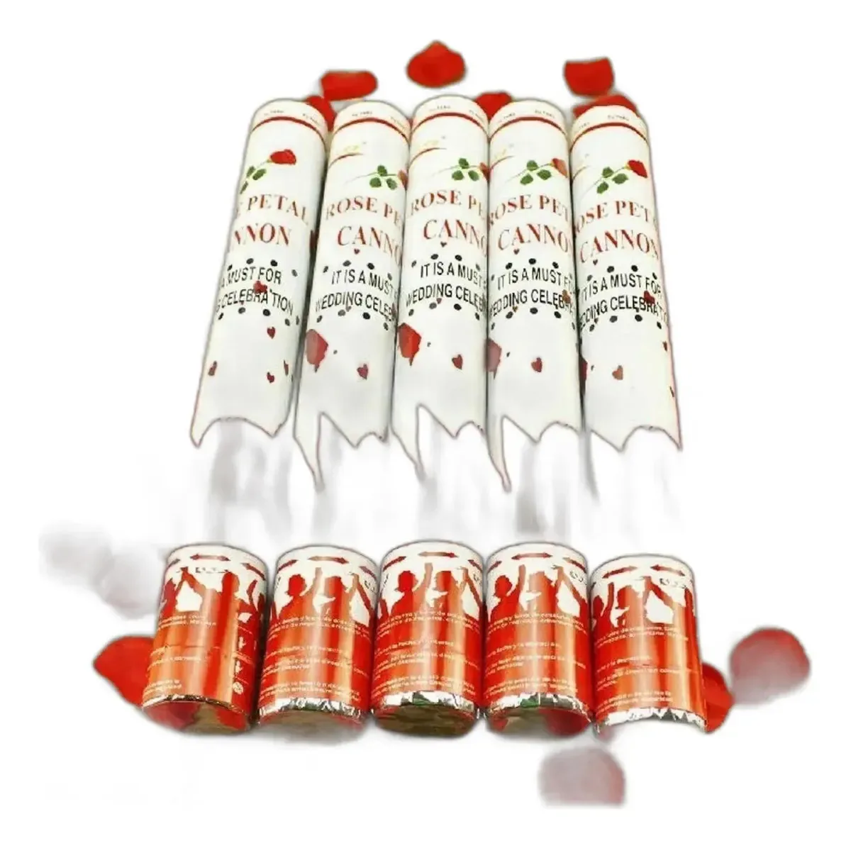 Kit 4 Lança Confete Chuva De Pétalas Vermelhas 30cm