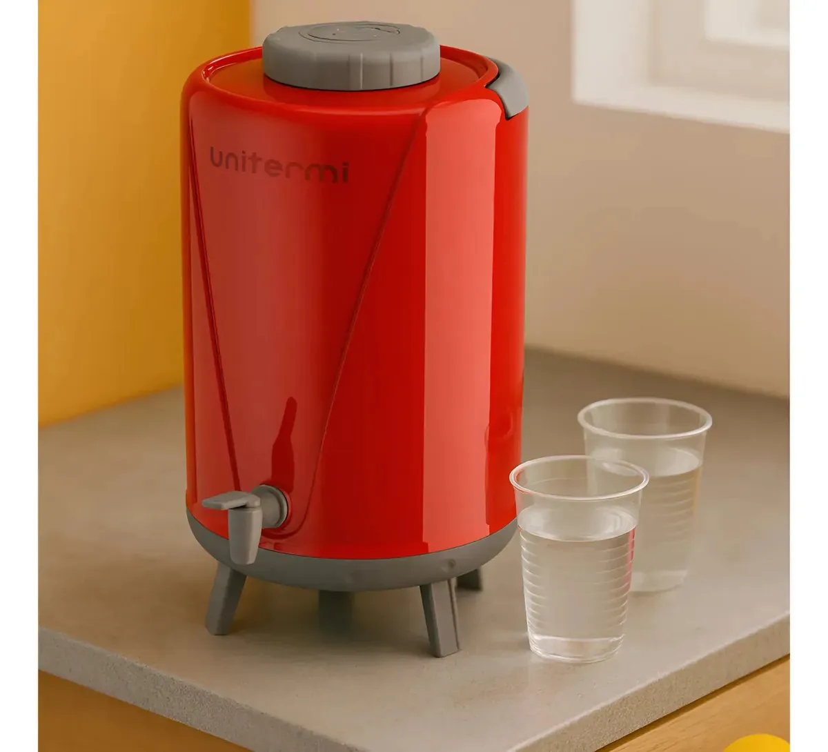 Botijão Garrafa Térmica 10 Litros Torneira Café Chá Tererê Vermelho