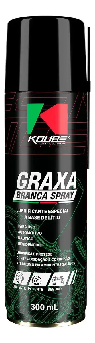 Graxa Branca Lubrificante Peças Spray 300ml Koube