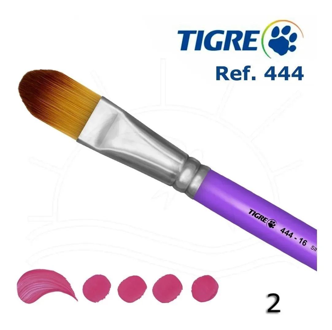 Pincel Língua de Gato Sintético para Tinta Acrílica e Solventes Tigre