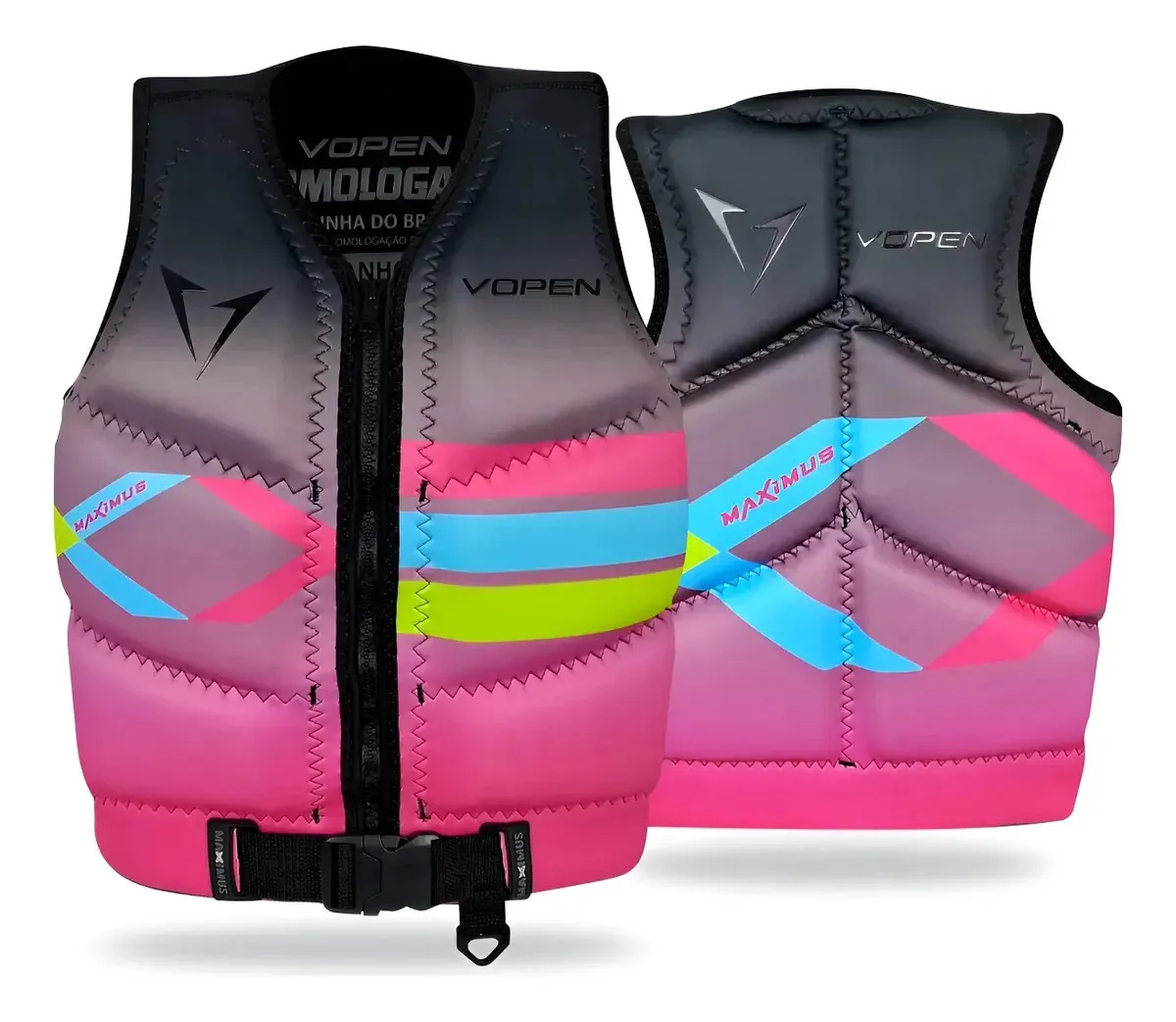 Colete Homologado Neoprene Maximus Next Jet Ski Cor Rosa Tamanho G1