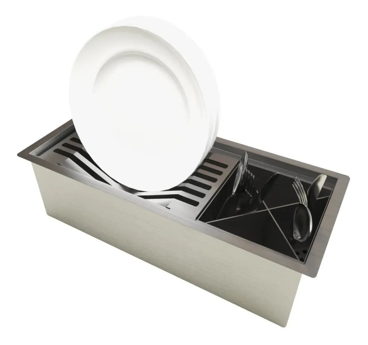Escorredor De Louça Technox Inox Escovado De Aço Inoxidável