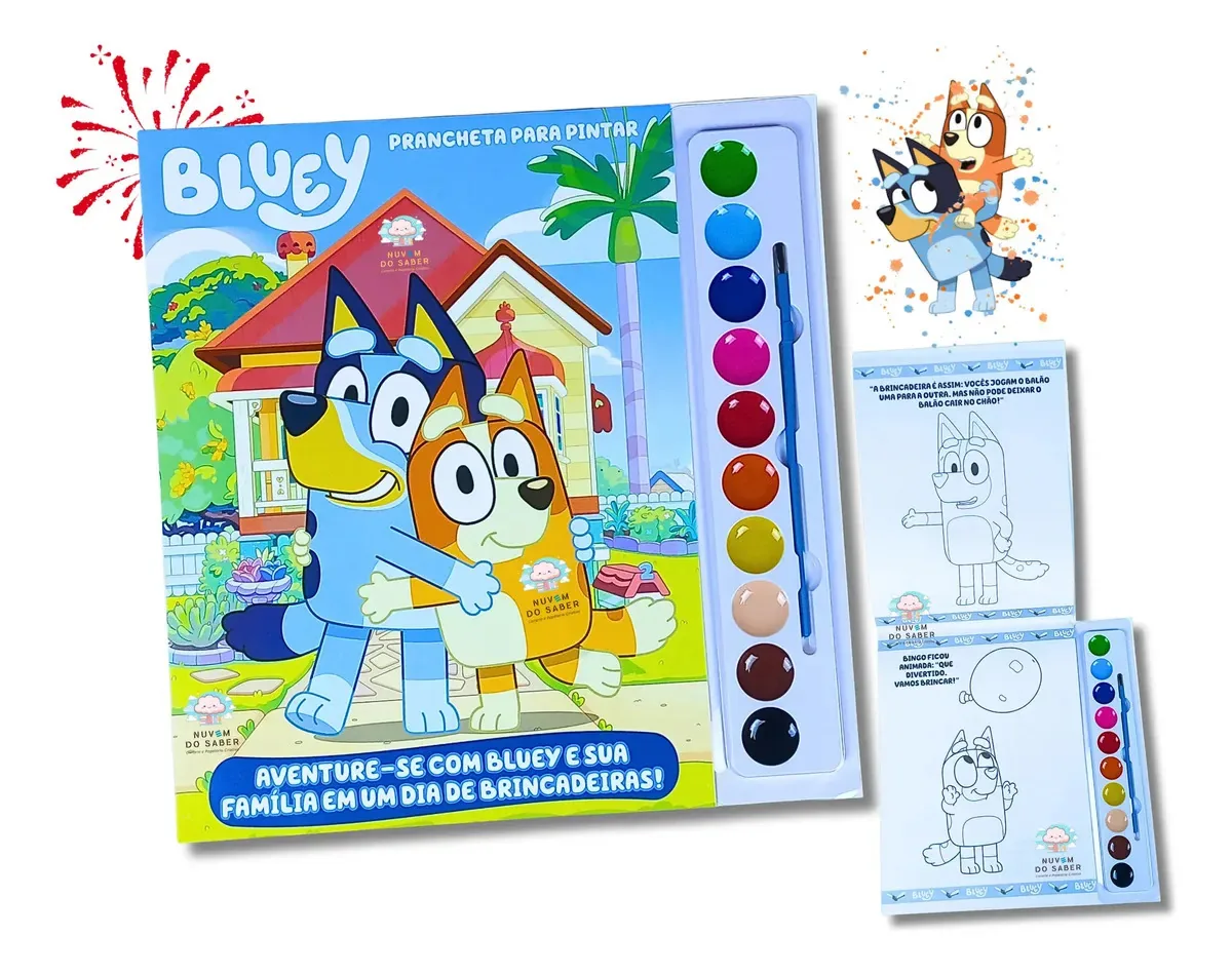 Bluey Prancheta Para Pintar Com Aquarela