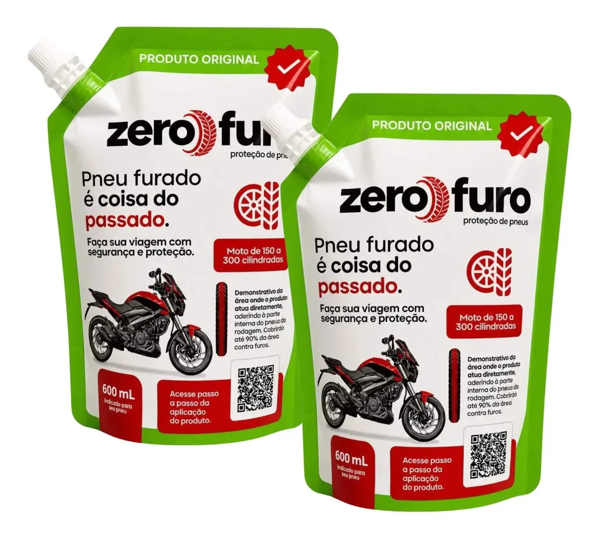 Kit 2 Selantes Pneu Zero Furo Motos De 150 A 300 Cilindradas e bikes elétricas