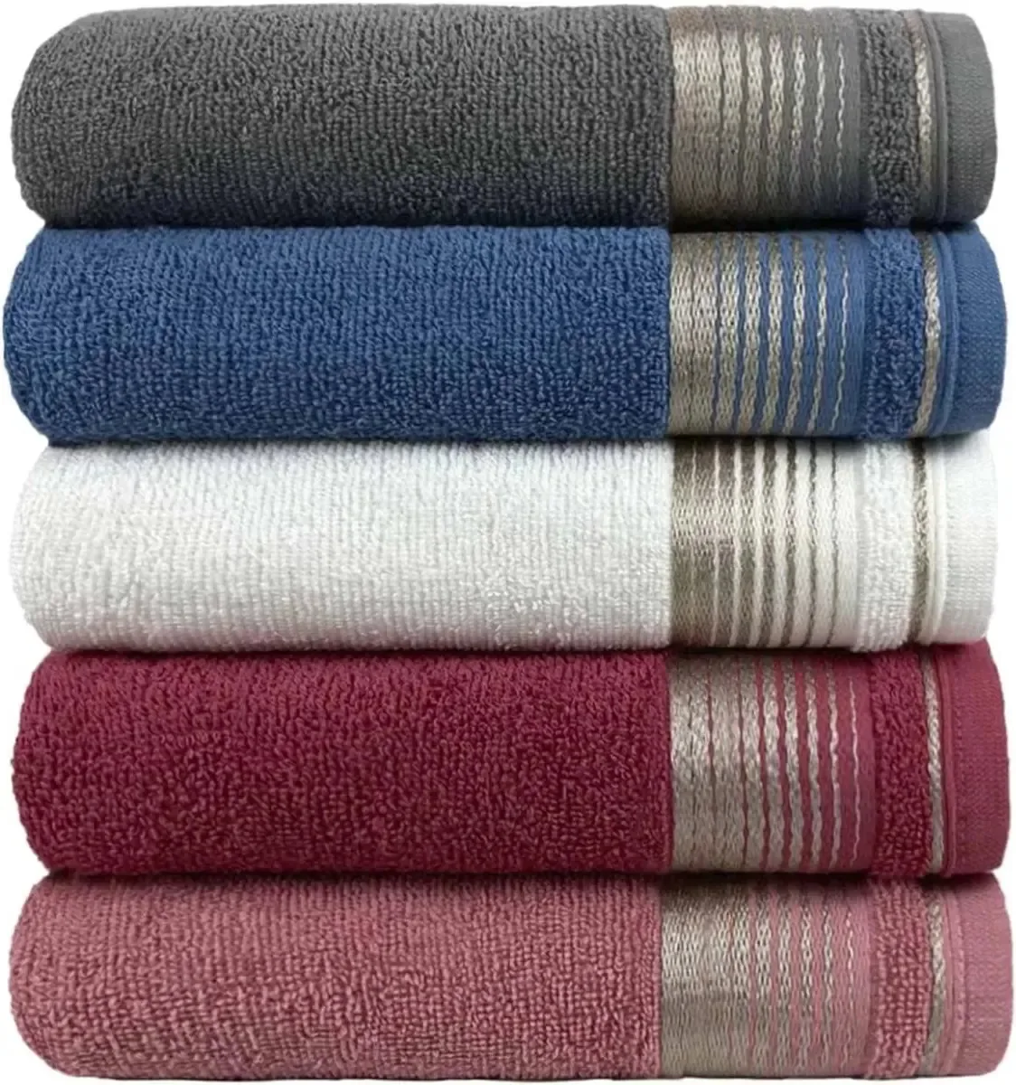 Kit 5 Toalhas Banho Banhão Gigante Luxo Berlim 75x150cm Cores Sortidas