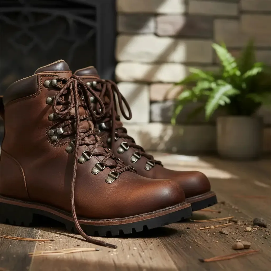 Cadarço Redondo Algodão 4mm Reforçado Botas Calçados 1,20mt Cor Marrom