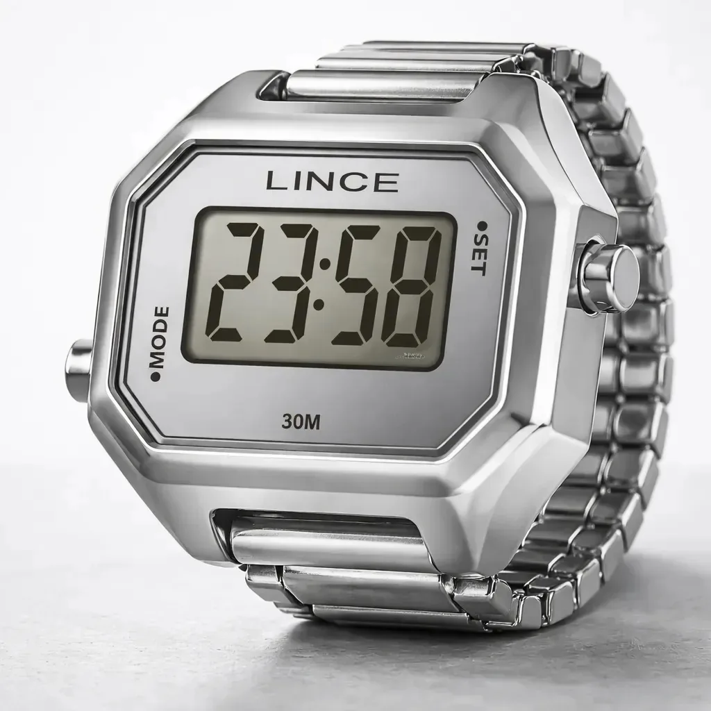 Relógio Anel Lince Feminino Prata Digital Ldmm066l22 Sxsx