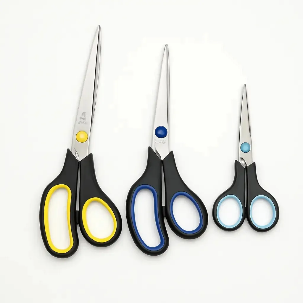 Kit 3 Tesoura Multiuso Aço Inox Costura Tecido Papel Cozinha Preto