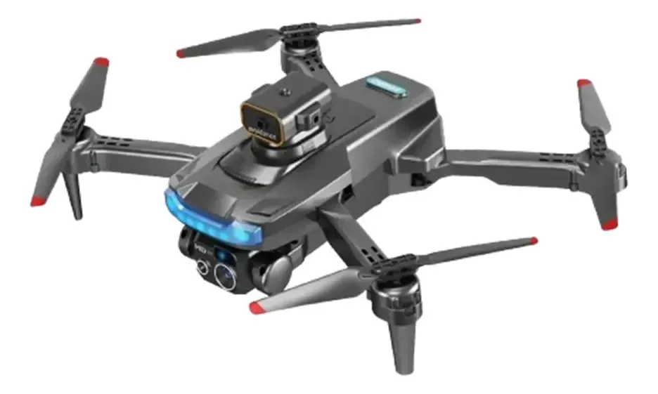 Drone P15 Câmera, Evita Obstáculos, 2 Baterias + Óculos Vr Cinza