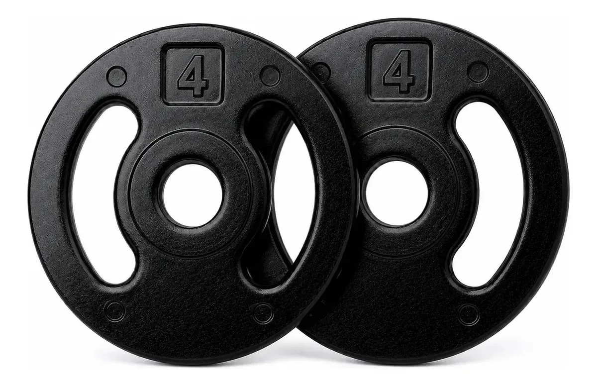 Par Anilhas Injetadas 4kg Para Musculação Academia Treino Fitness Exercícios De Força Peso Para Barra Equipamento Fitness Resistente E Durável