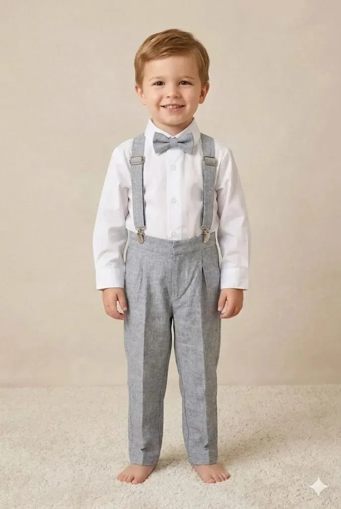Roupa Batizado Infantil Menino Casamento Formatura Papilloo Cor Cinza Tamanho P