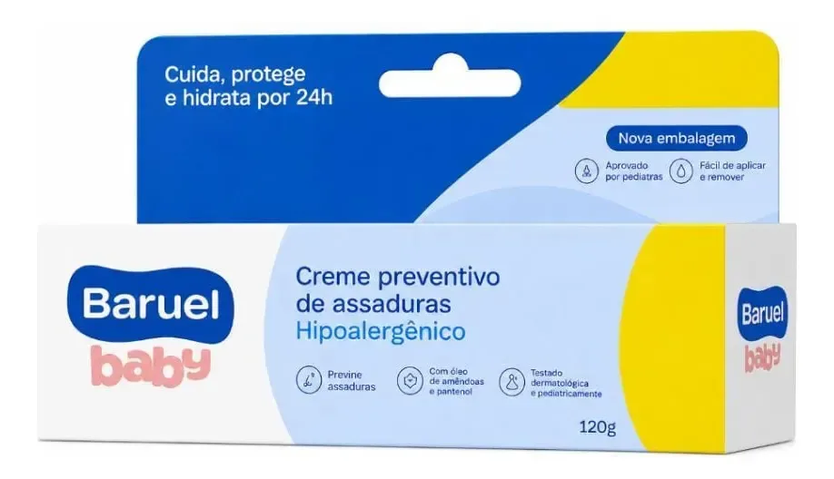 Creme Preventivo Assaduras Hipoalergênico Baruel Baby 120g