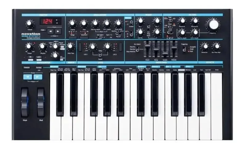 Teclado Musical Novation Bass Station Bassstationii 25 Teclas Preto