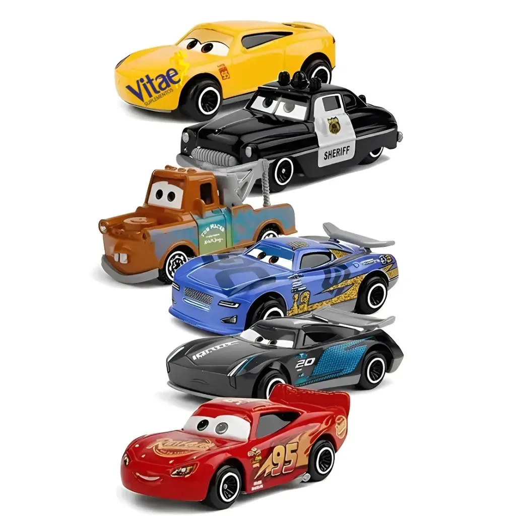 6 Carrinhos Metal Carros 3 O Filme - Relâmpago Mcqueen Kit 6 Carrinhos Infantil Vitae S