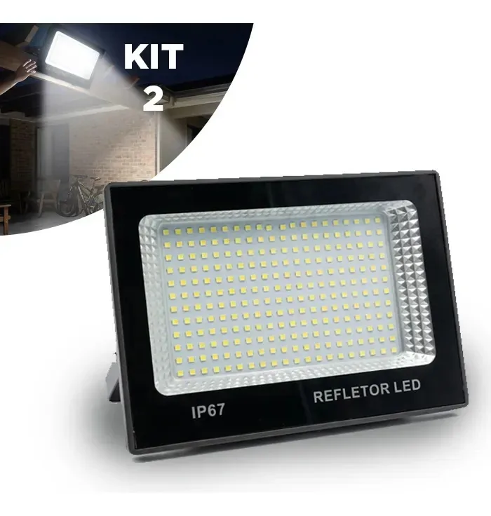 Kit 2 Refletores LED OutStay 600W para Iluminação Externa