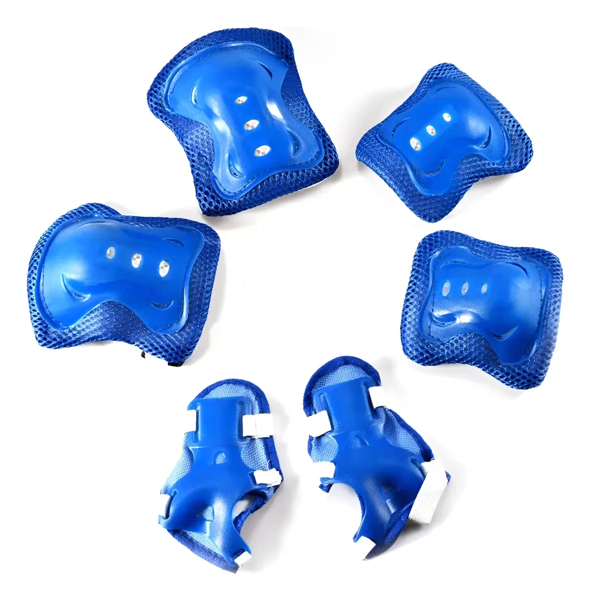 Kit De Proteção Infantil Juvenil Esportes Bike Patins Skates Cor Azul
