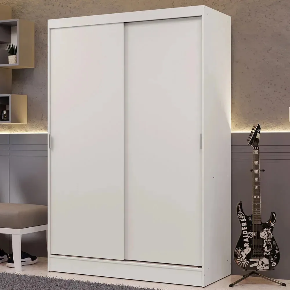 Luke Madesa Closet 2 portas deslizantes brancas e brancas