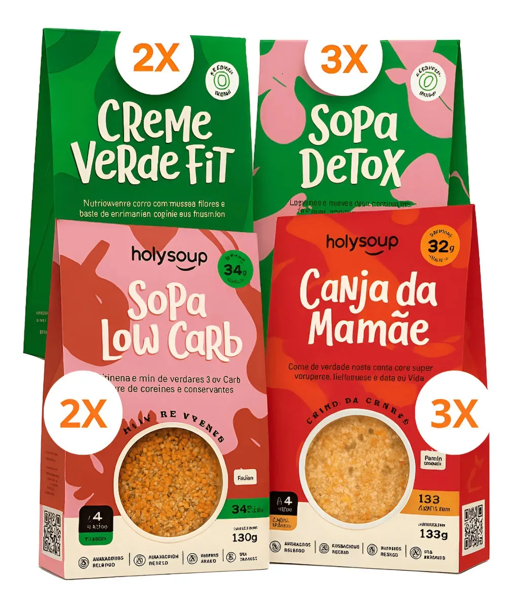 Kit 15 Dias 10 Sopas Nutritivas Prontas