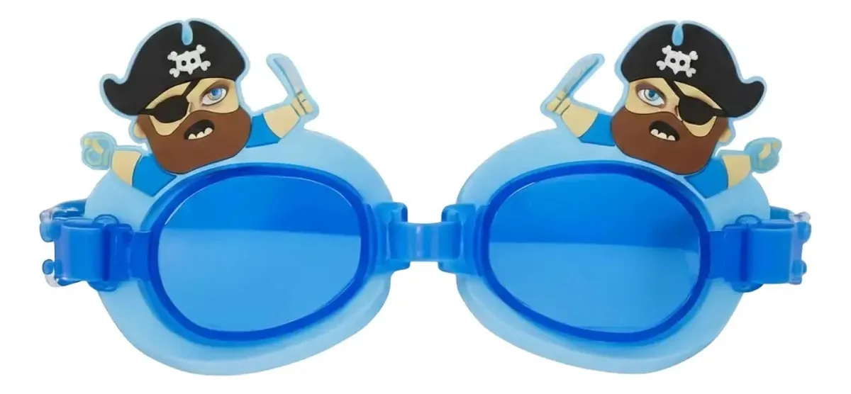 Oculos De Natação Piscina Infantil Em Silicone Pirata