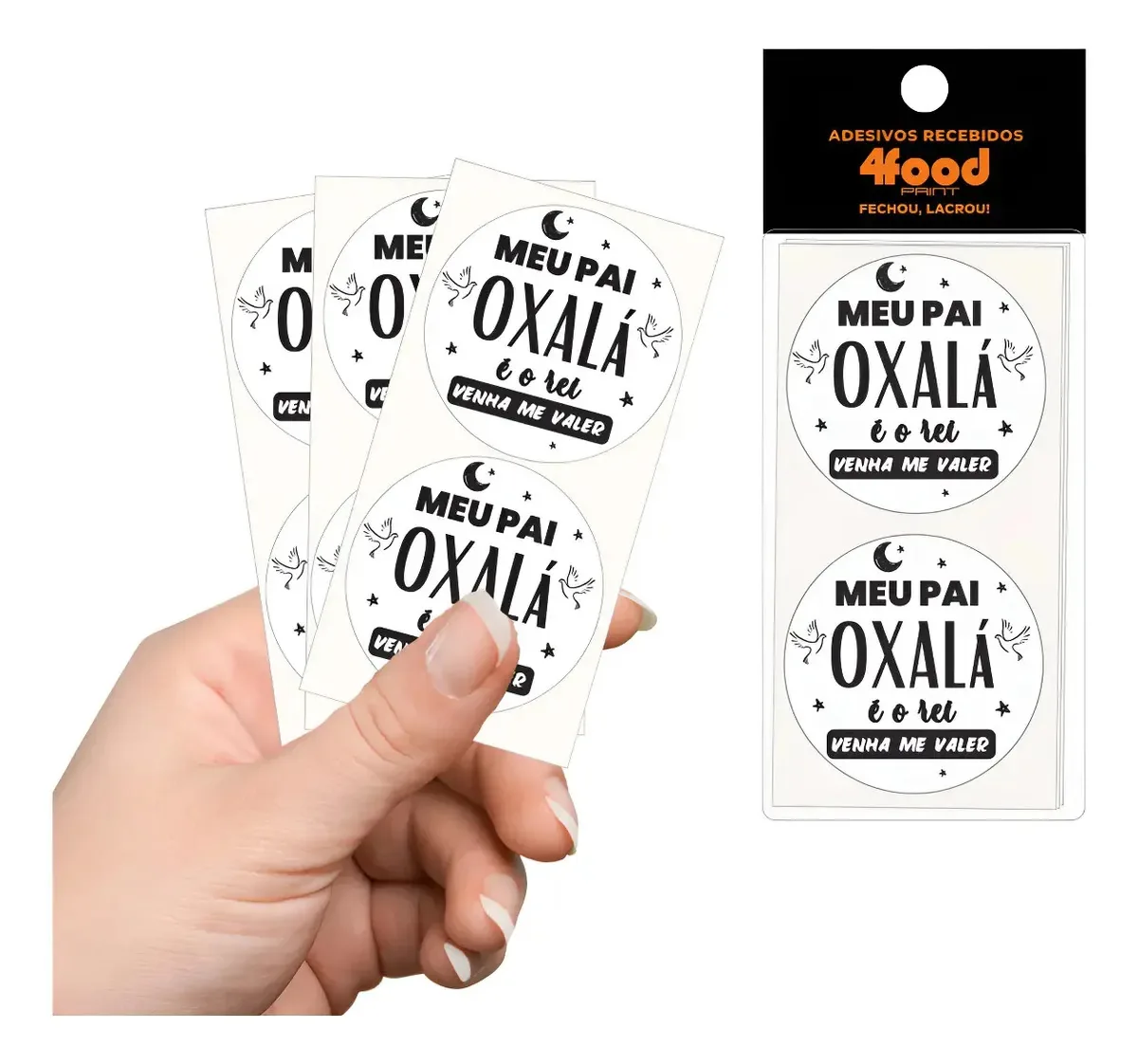 Adesivos Decorativos 4cm-50 Pacotes (2500 Unid) Oxalá Branco