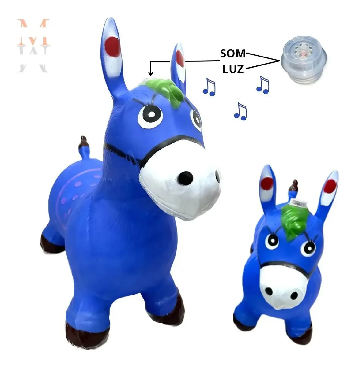 Upa Upa Cavalinho Brinquedo Pula Pula Musical Azul