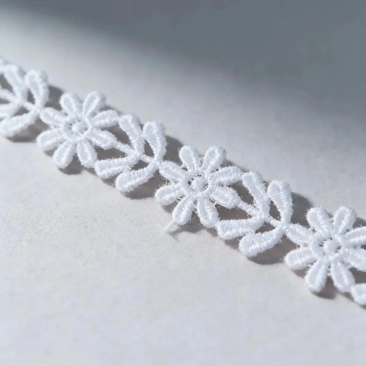 Renda Guipir Florzinha Bordada Estreita 13,7 Mts Ml117 Branco