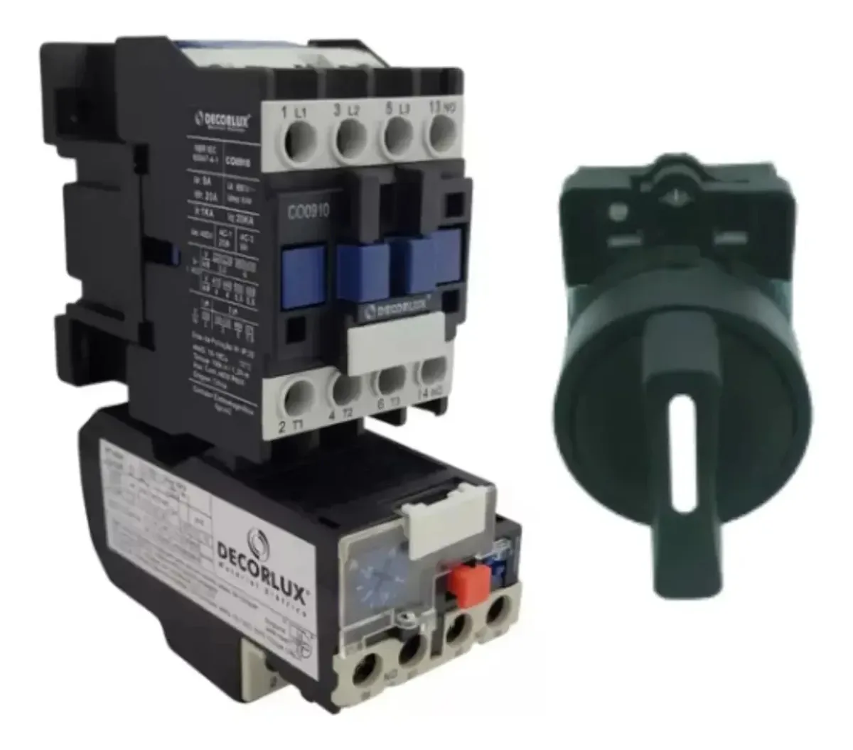Kit Contator e Chave Seletora 9A Para Painéis e Motores