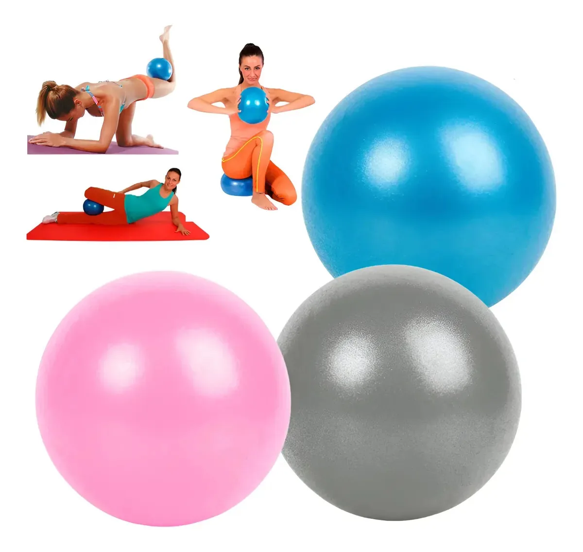 Overball 25cm Ols Fisioterapia Treino Pilates Cor Preto