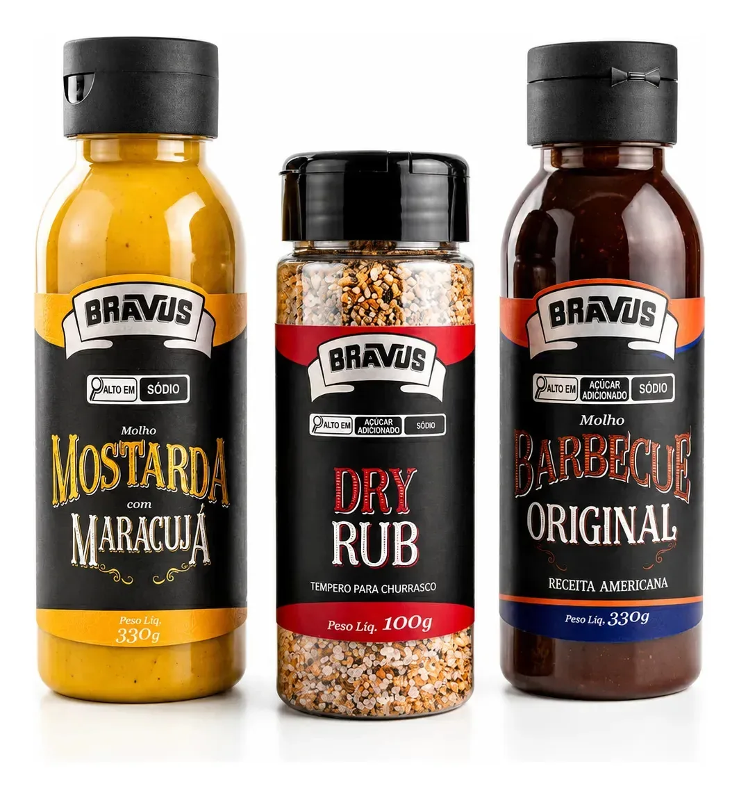 Combo Costelinha Perfeita Dry Rub E Molhos Bravus