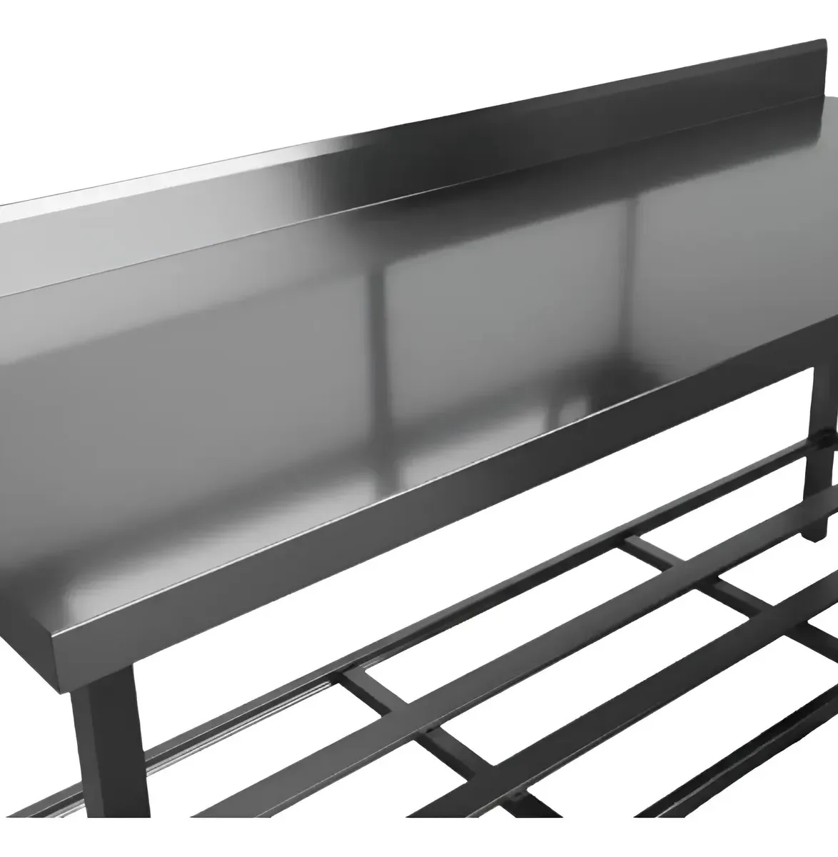 Mesa Bancada 190x65x88 Aço Inox 304 Resistente Com Paneleiro