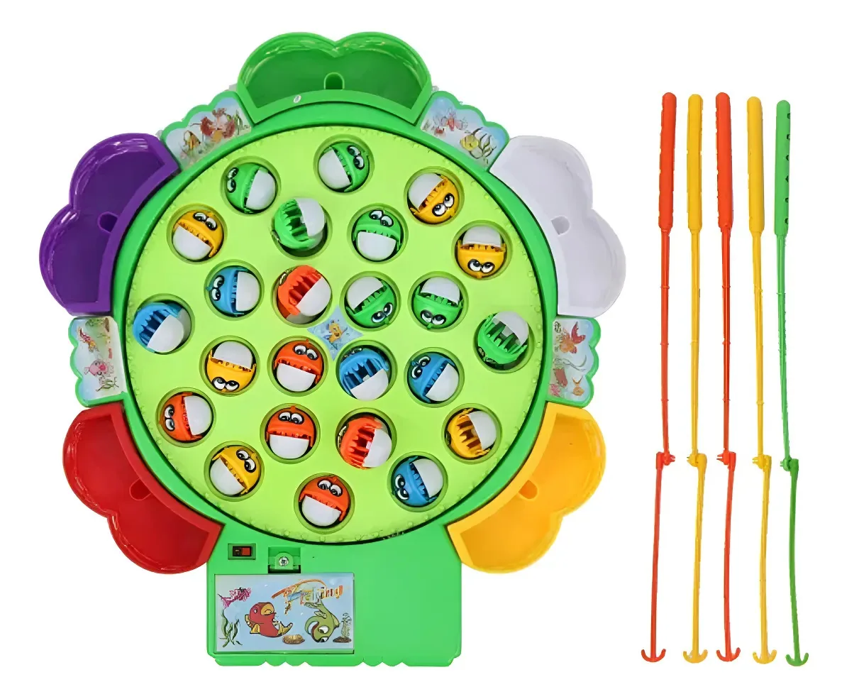 Jogo Pescaria Pega Peixe Grande Com 24 Peixes 05 Varinhas