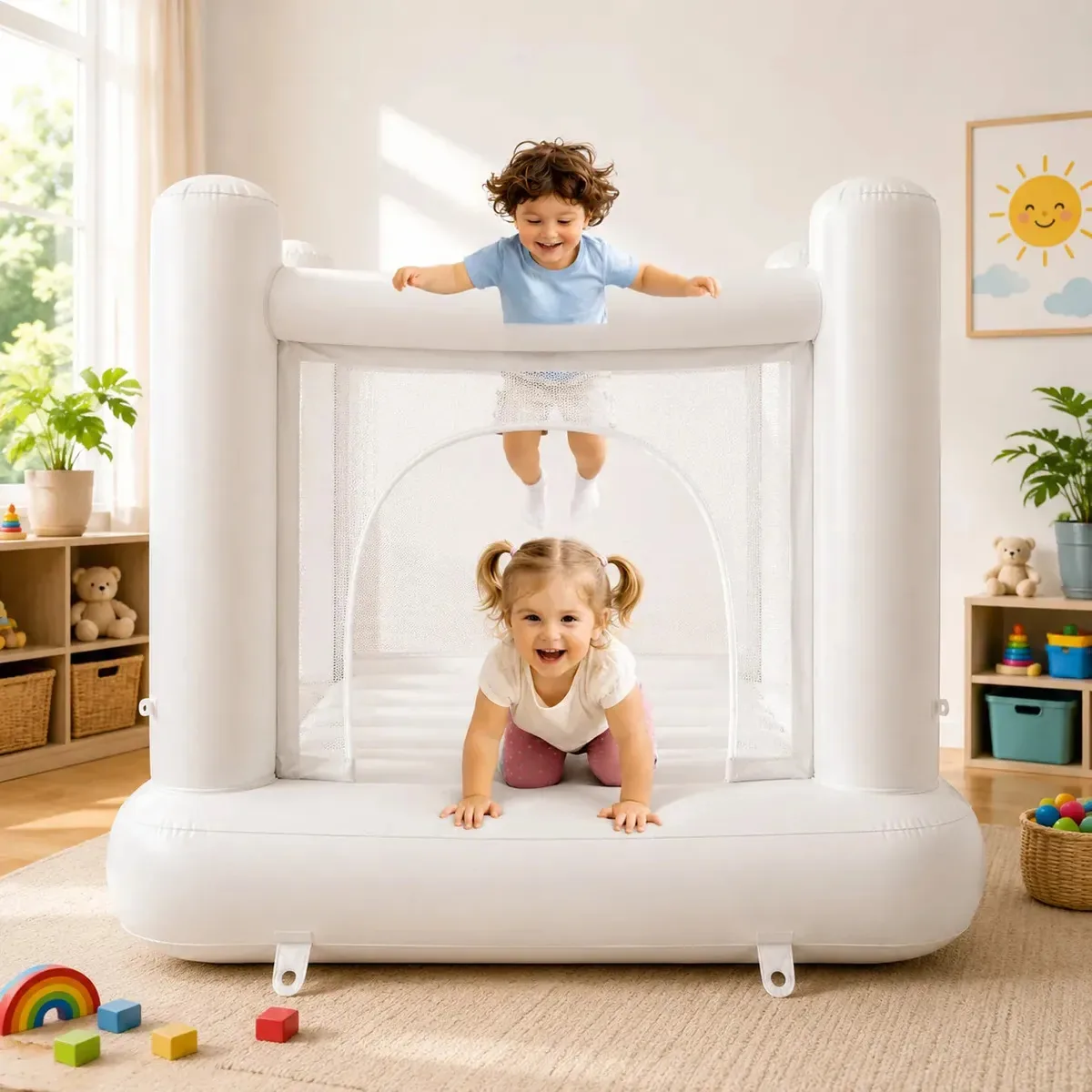 Pula Pula Inflável Infantil Circus Branco de PVC Para Crianças