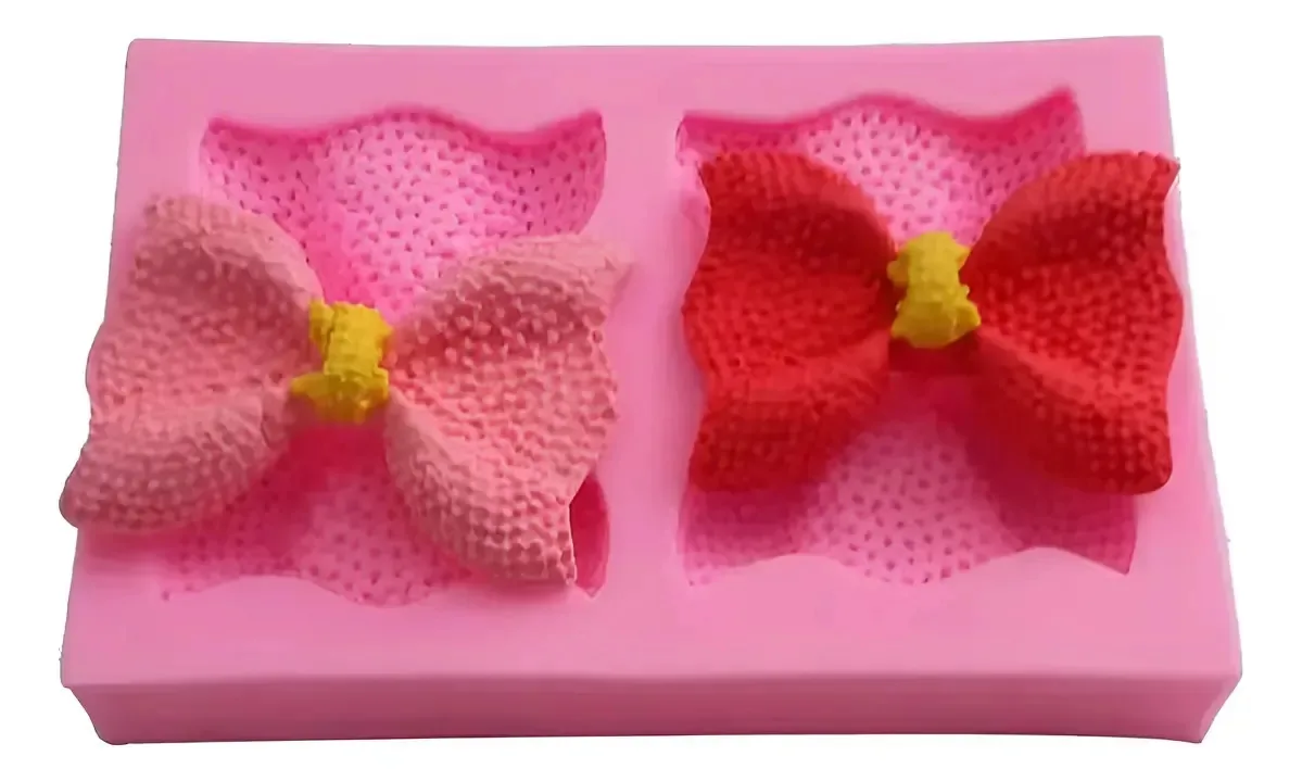 Molde Silicone Laço Laços Grandes Fondant Biscuit Chocolate Rosa