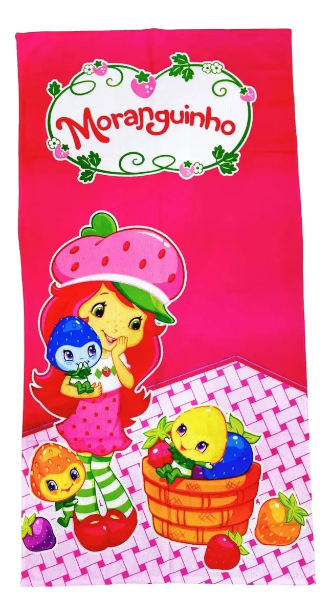 Toalha Infantil Banho Praia Algodão Grande Moranguinho