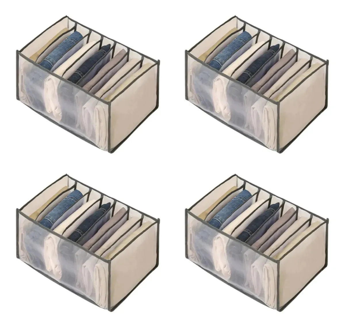4 Colmeia Organizadora 7 Divisórias Guarda Roupa 36x25x20 01