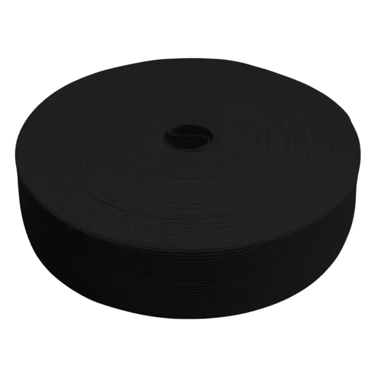 Elástico Chato Boing Preto para Embutir, de 34 mm e 25 Metros