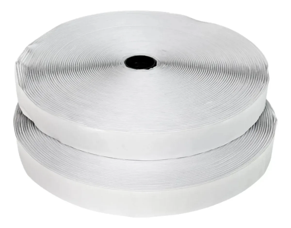 25 Metros Fecho De Contato Adesivo Boing 25mm (2,5cm) Cor Branco Velcro Auteadesivo Macho E Fêmea