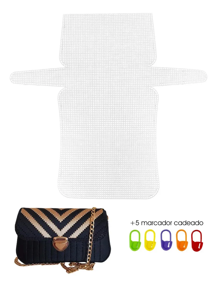 Tela De Estrutura 2mm Tipo Malha Chenille Classic Para Bolsas Diy Crochê