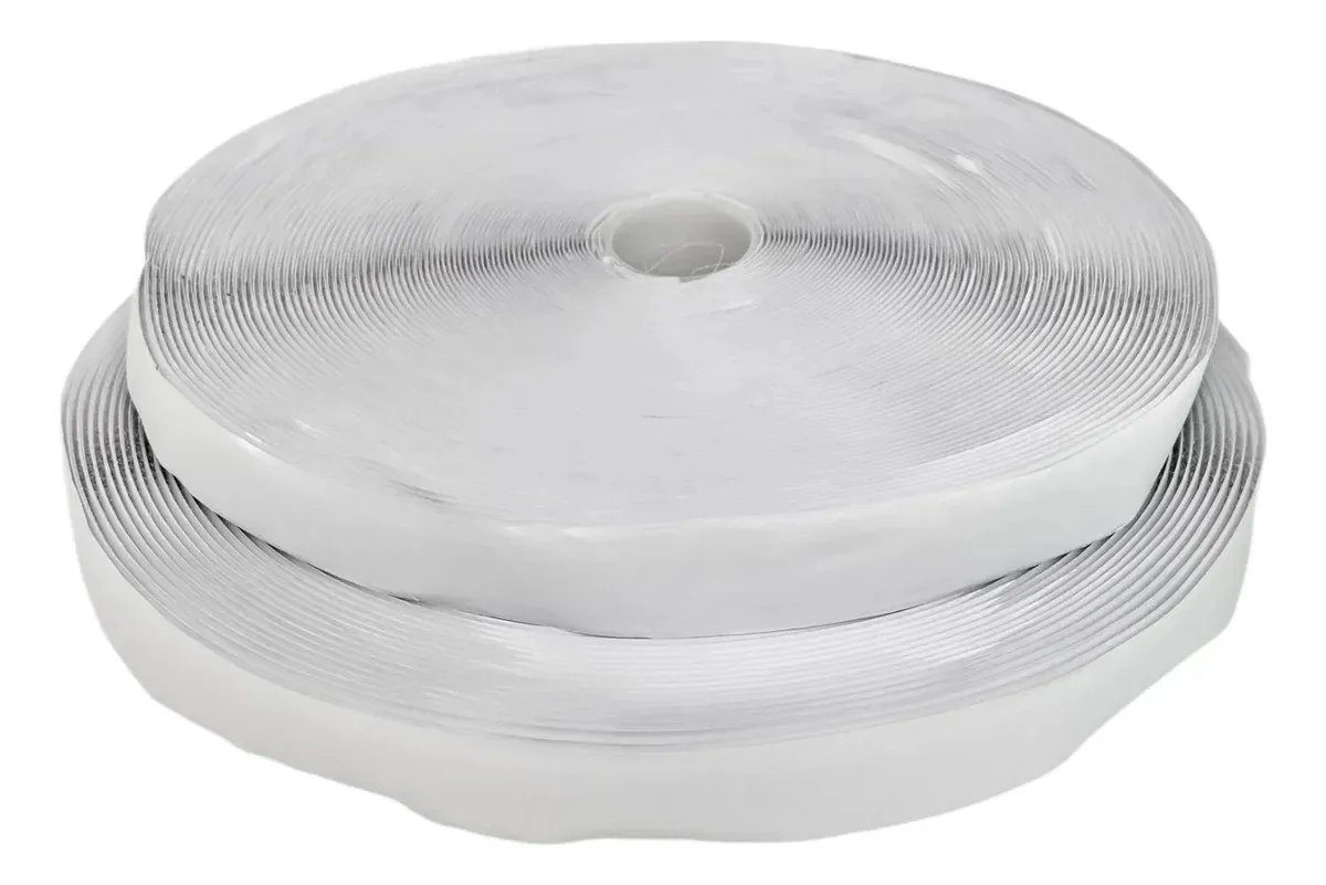 25 Metros Fecho De Contato Adesivo Boing 20mm (2cm) Cor Branco Velcro Auteadesivo Macho E Fêmea