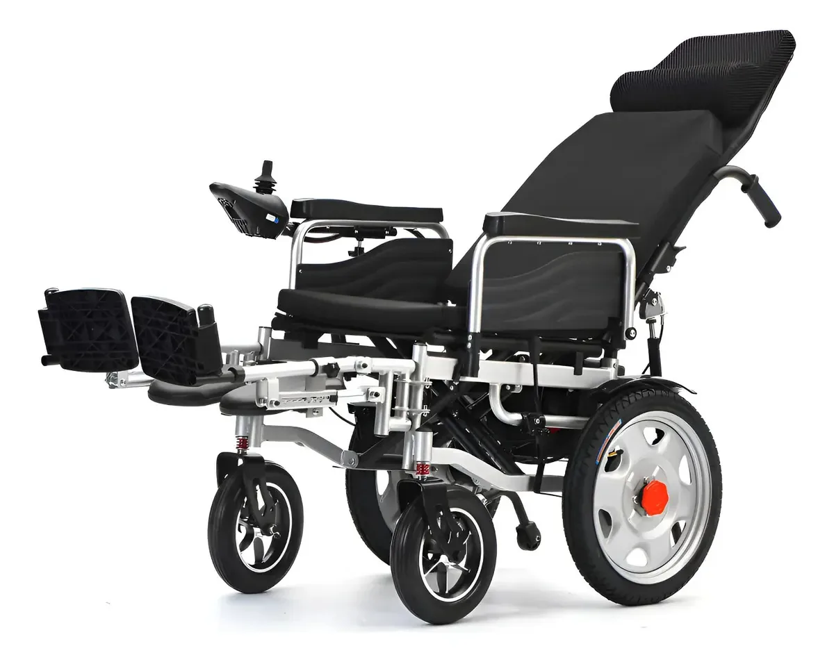 Cadeira De Rodas Motorizada Elétrica Dobrável Reclinável Preto