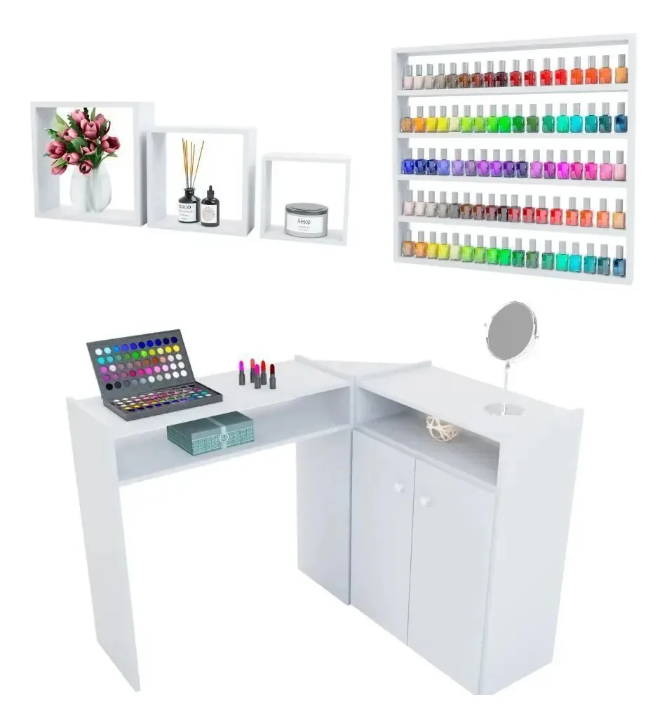 Mesinha Manicure L + Expositor Deesmaltes + Acompanhamento