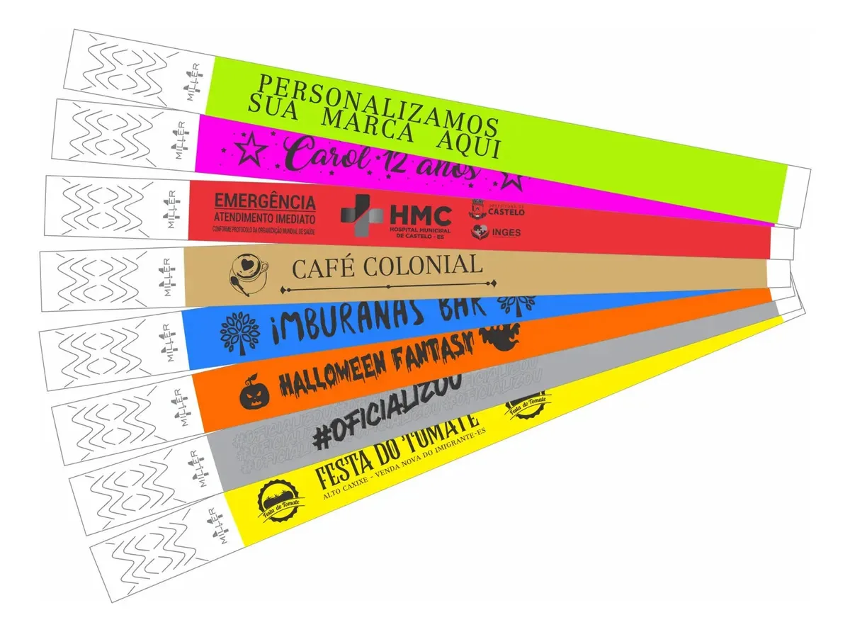 Kit 700 Pulseiras De Identificação Festa Personalizada Vip Preto