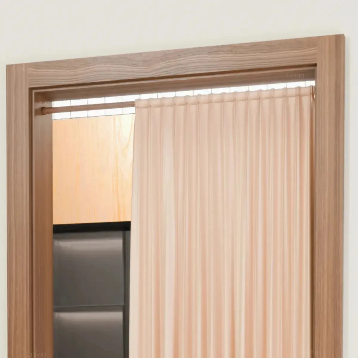 Cortina Para Porta Quarto Sala Cozinha Painel Separação Marca De Corazon - Avelã