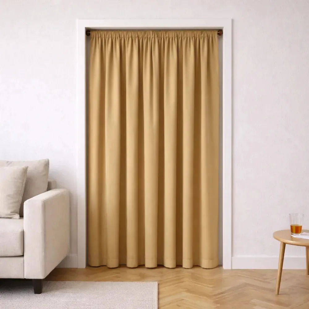 Cortina Para Porta Quarto Sala Cozinha Painel Separação 90cm Cor Palha