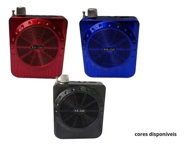 Amplificador Megafone Caixa Bt Professor Reunião Palestra Cor Azul