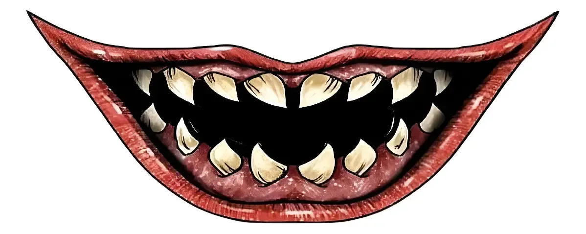 Tatuagem Removivel De Halloween Boca Rosto Adesivo Falso Vermelho Boca