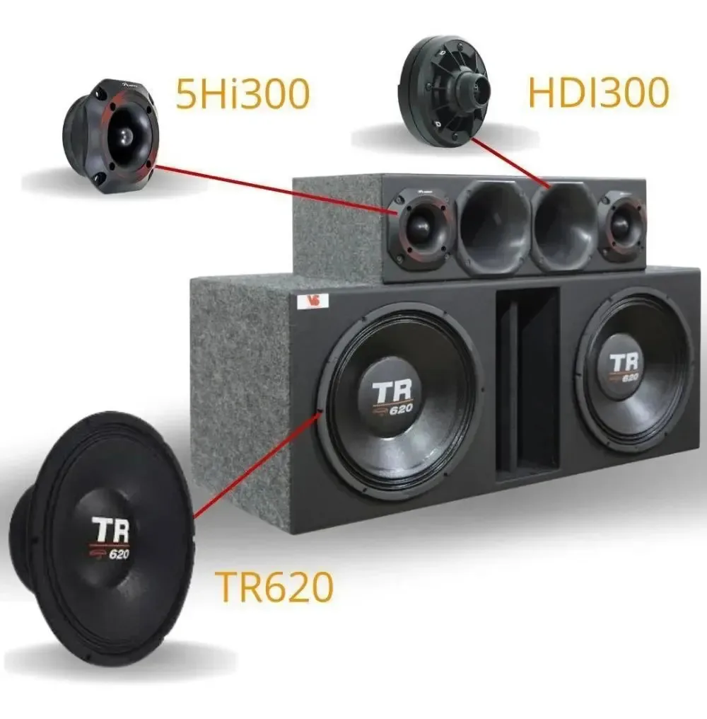 Caixa Trio 2 Triton Tr620 + Corneteira + Módulo Stetsom