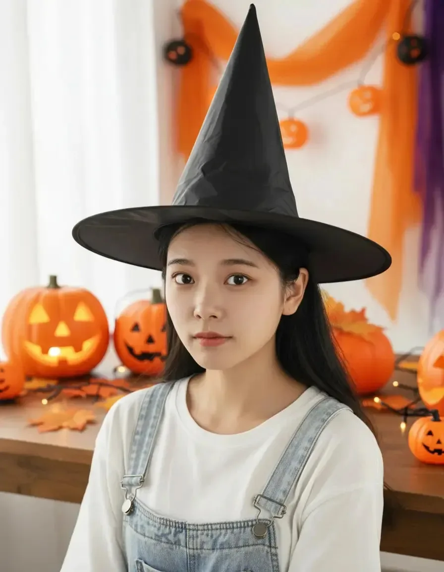 Chapéu de Bruxa para Cosplay Halloween Preto