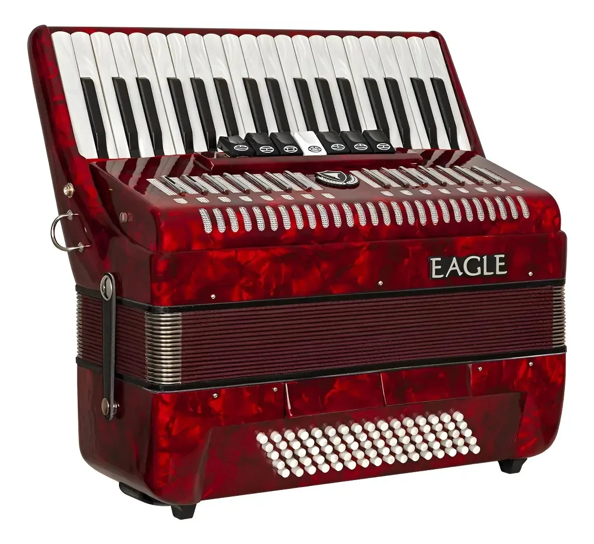 Acordeon Eagle 48 Baixos Ega 0348 Prd 3 Registros Vermelho