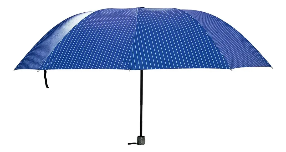 Guarda Chuva Sombrinha Grande Proteção Solar Forro Blackout Azul Listras
